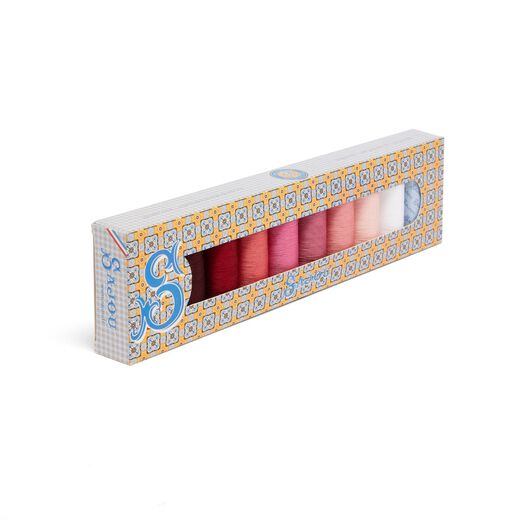 Pink and red tones thread set